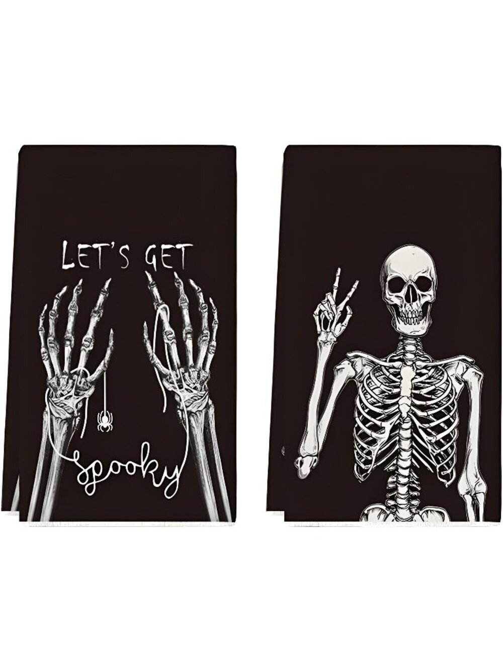Skeleton Hand Spooky Halloween Kitchen Towels Dish Towels, 18x26